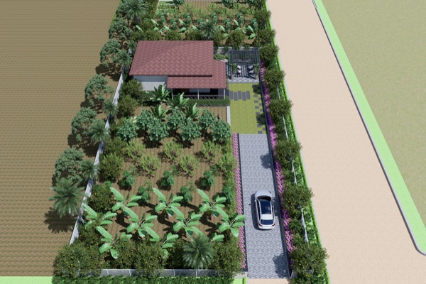 East Facing villa aerial view