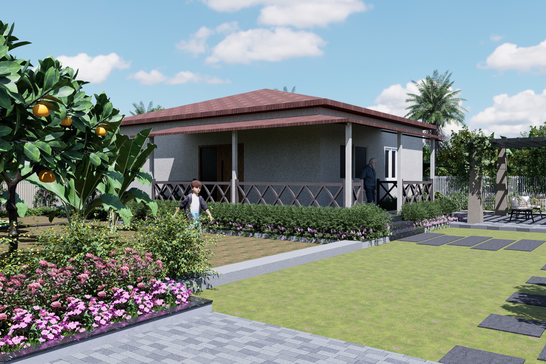 East Facing villa exterior